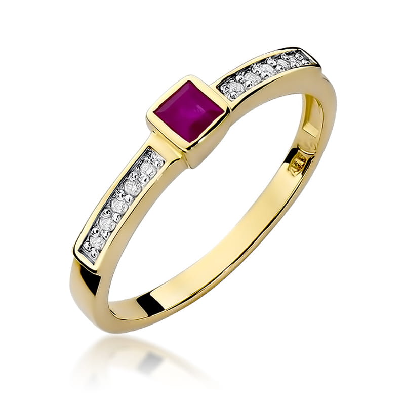 W327 Ruby prsteň 0,20ct žlté zlato Au 585/1000 2