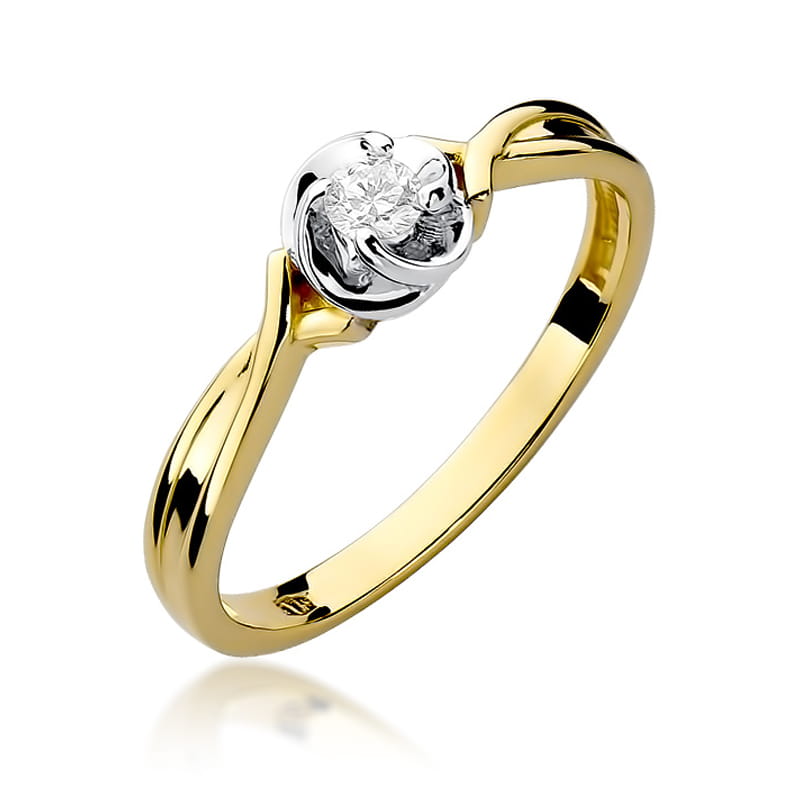 W329 Diamantový prsteň 0,10ct žlté zlato Au 585/1000 2