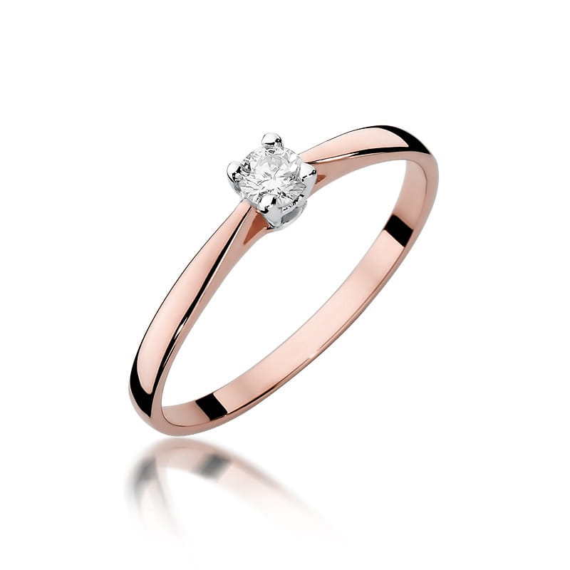 W335 Diamantový prsteň 0,15ct ružové zlato Au 585/1000 2