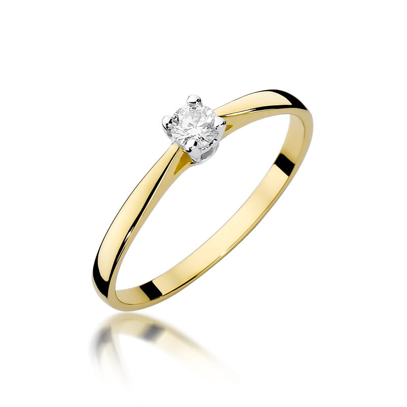 W335 Diamantový prsteň 0,15ct žlté zlato Au 585/1000 2