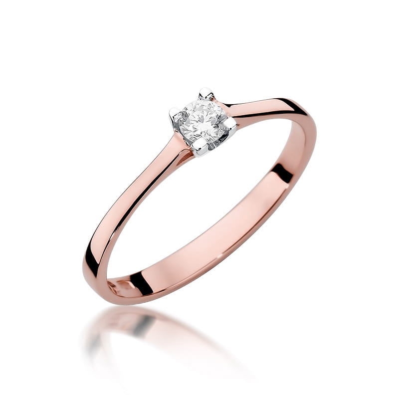 W336 Diamantový prsteň 0,15ct ružové zlato Au 585/1000 2