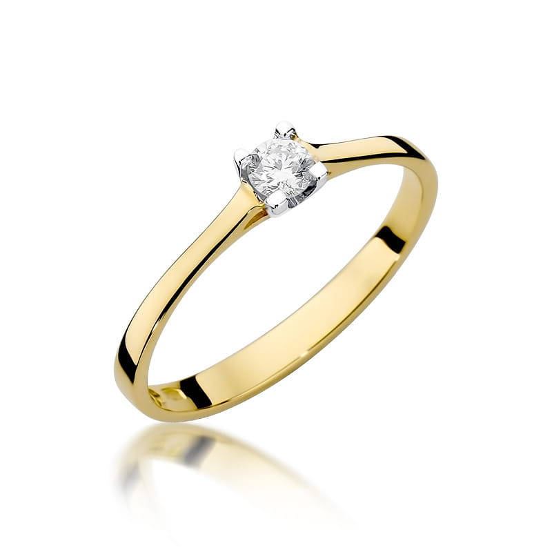 W336 Diamantový prsteň 0,15ct žlté zlato Au 585/1000 2