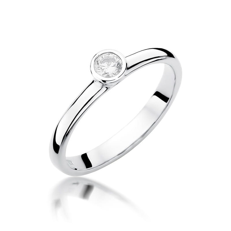 W337 Diamantový prsteň 0,15ct biele zlato Au 585/1000 2