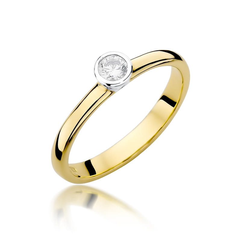 W337 Diamantový prsteň 0,15ct žlté zlato Au 585/1000 2