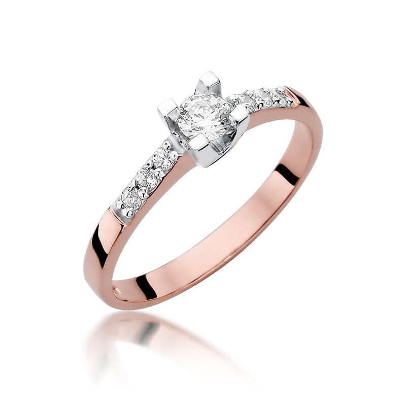 W339 Diamantový prsteň 0,25ct ružové zlato Au 585/1000 2