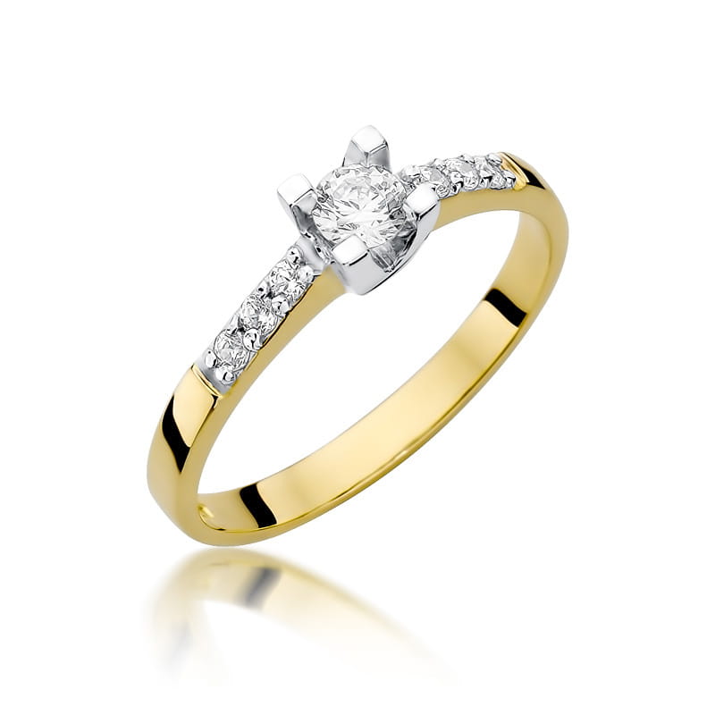 W339 Diamantový prsteň 0,25ct žlté zlato Au 585/1000 2