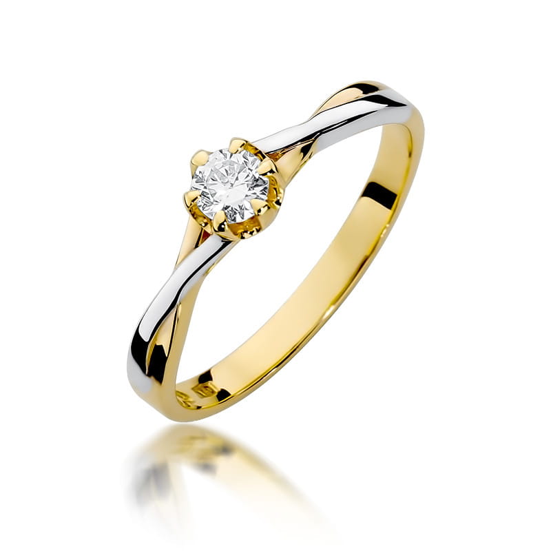 W340B Diamantový prsteň 0,23ct žlté zlato Au 585/1000 2