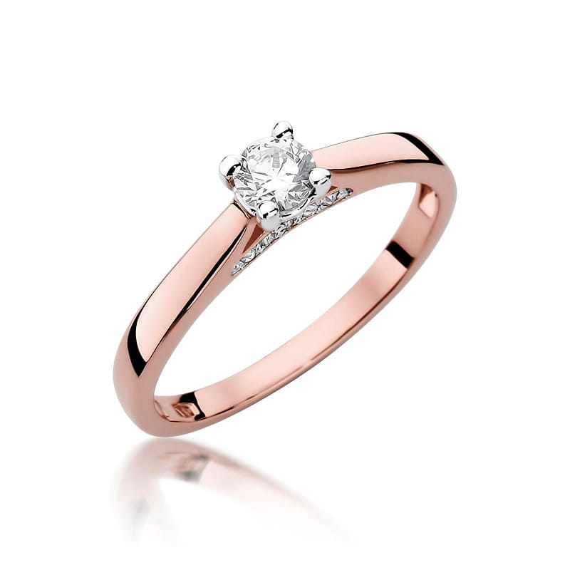 W341 Diamantový prsteň 0,25ct ružové zlato Au 585/1000 2