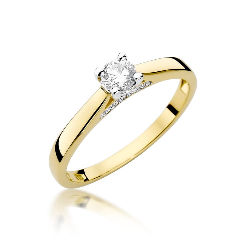 W341 Diamantový prsteň 0,25ct žlté zlato Au 585/1000 2