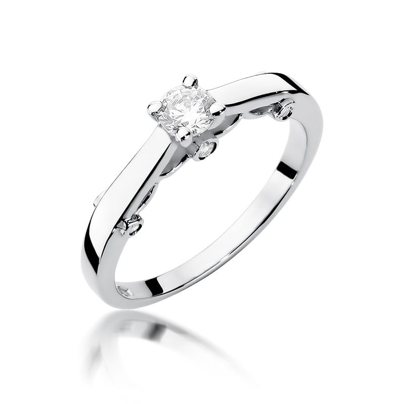 W342 Diamantový prsteň 0,23ct biele zlato Au 585/1000 2