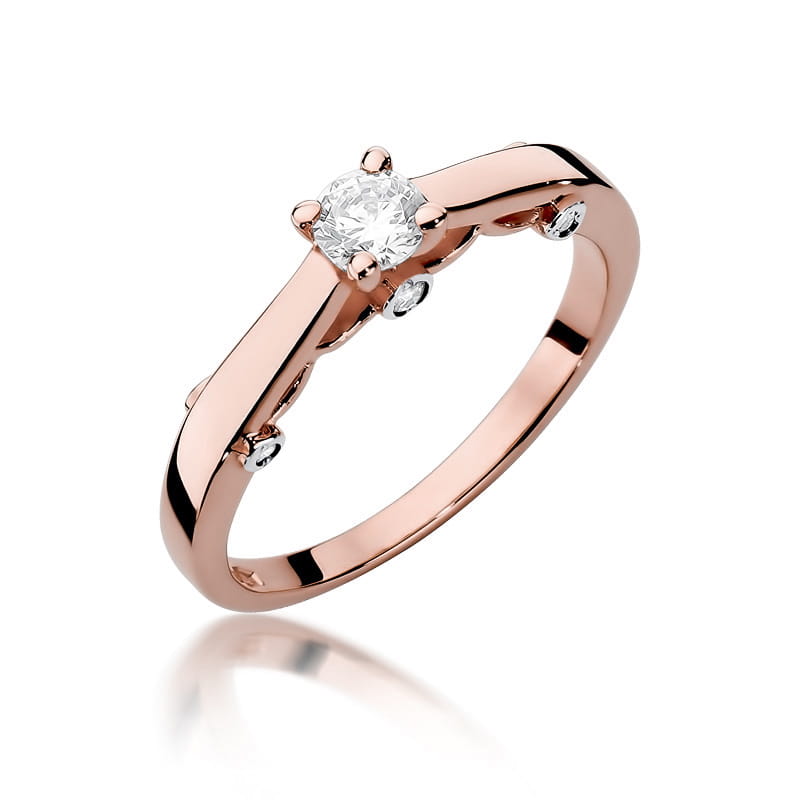 W342 Diamantový prsteň 0,23ct ružové zlato Au 585/1000 2