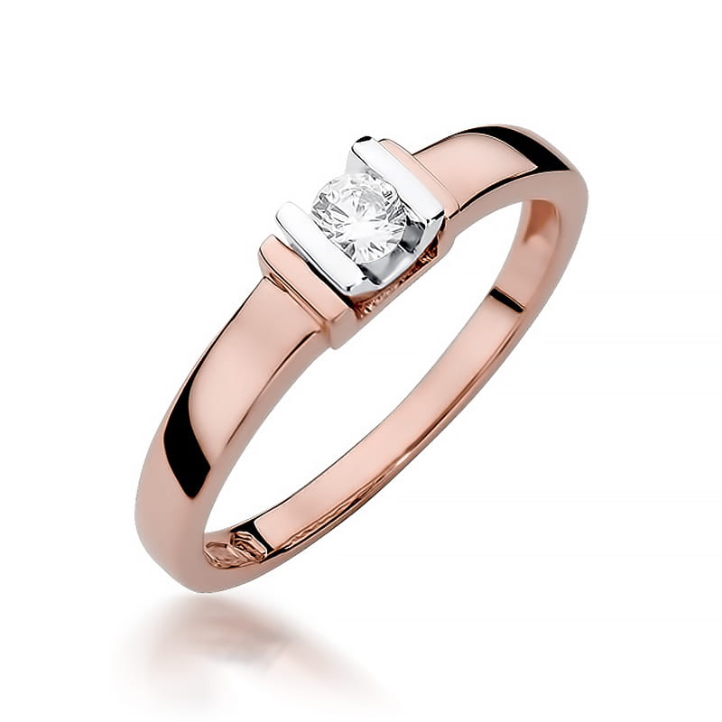 W343 Diamantový prsteň 0,10ct ružové zlato Au 585/1000 2