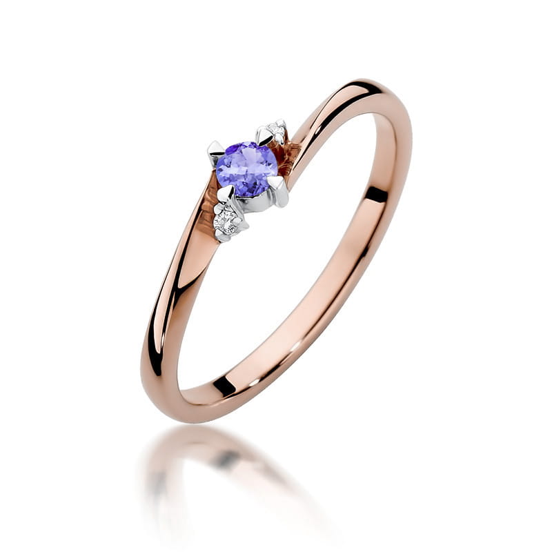 W346 Tanzanitový prsteň 0,15ct ružové zlato Au 585/1000 2
