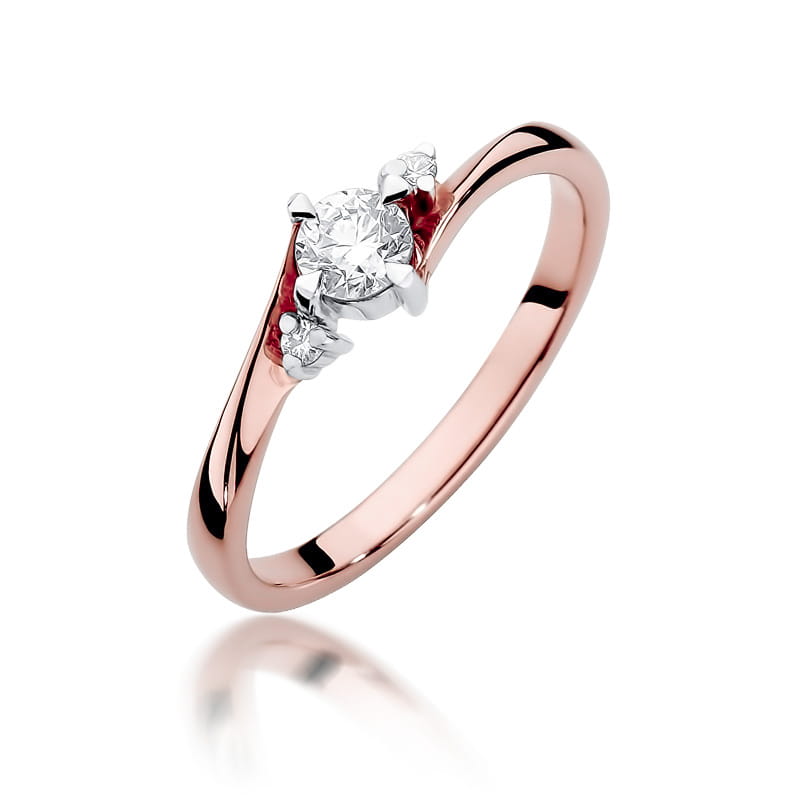 W346B Diamantový prsteň 0,25ct ružové zlato Au 585/1000 2