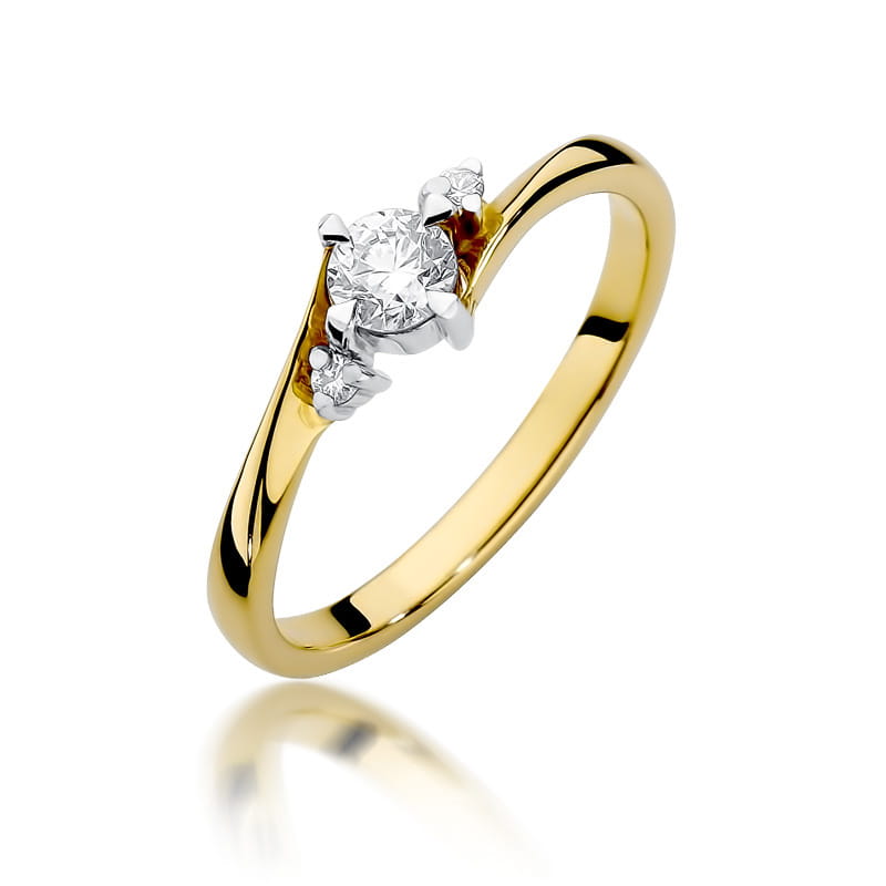W346B Diamantový prsteň 0,25ct žlté zlato Au 585/1000 2
