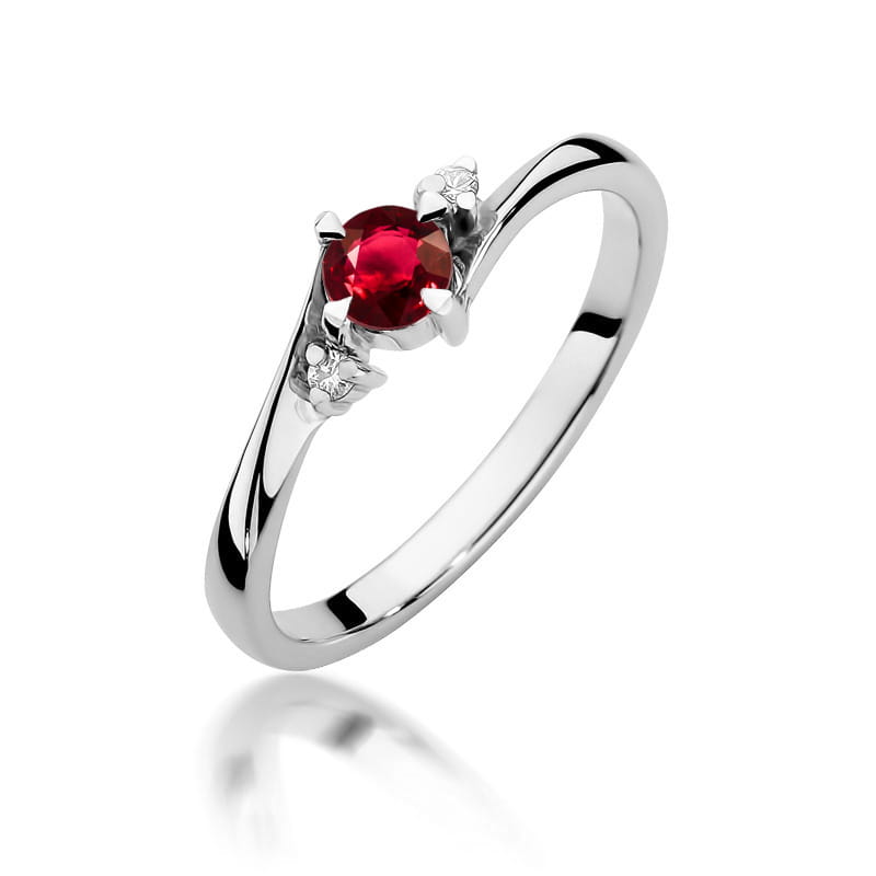 W346B Ruby prsteň 0,30ct biele zlato Au 585/1000 2