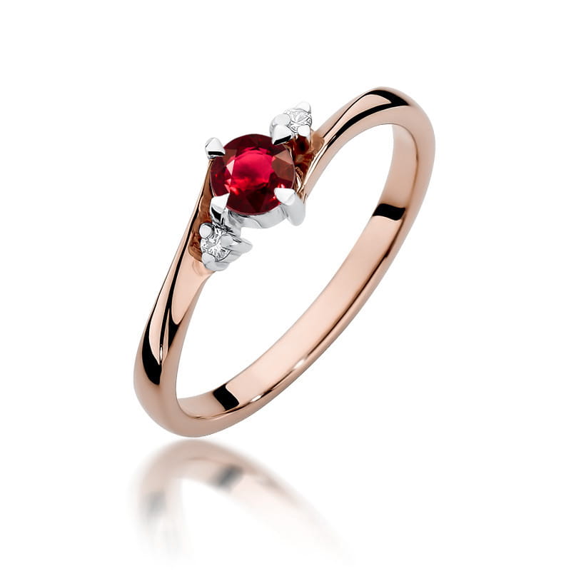 W346B Ruby prsteň 0.30ct ružové zlato Au 585/1000 2