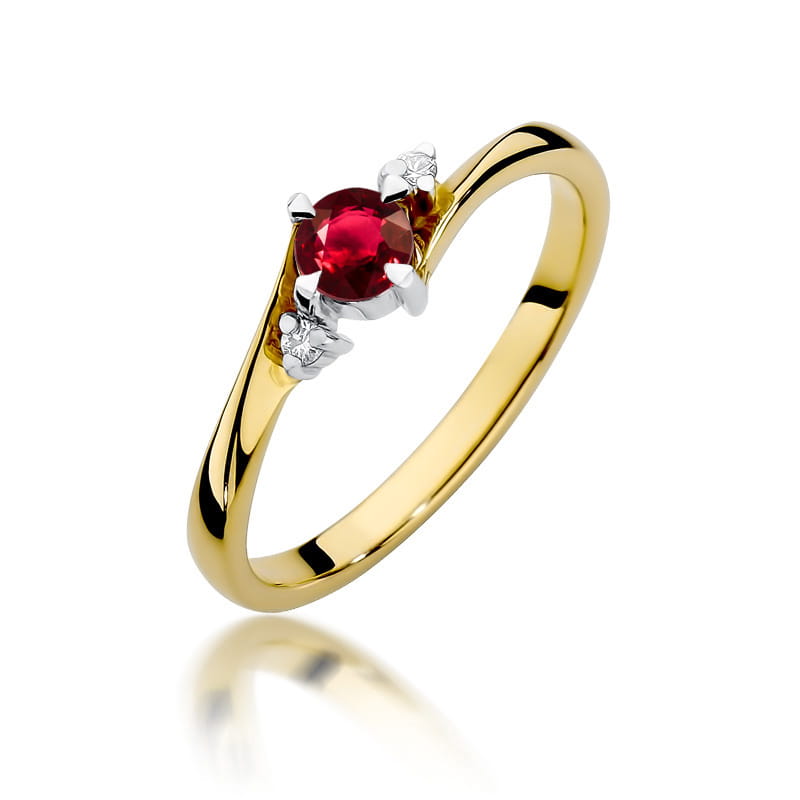 W346B Ruby prsteň 0,30ct žlté zlato Au 585/1000 2