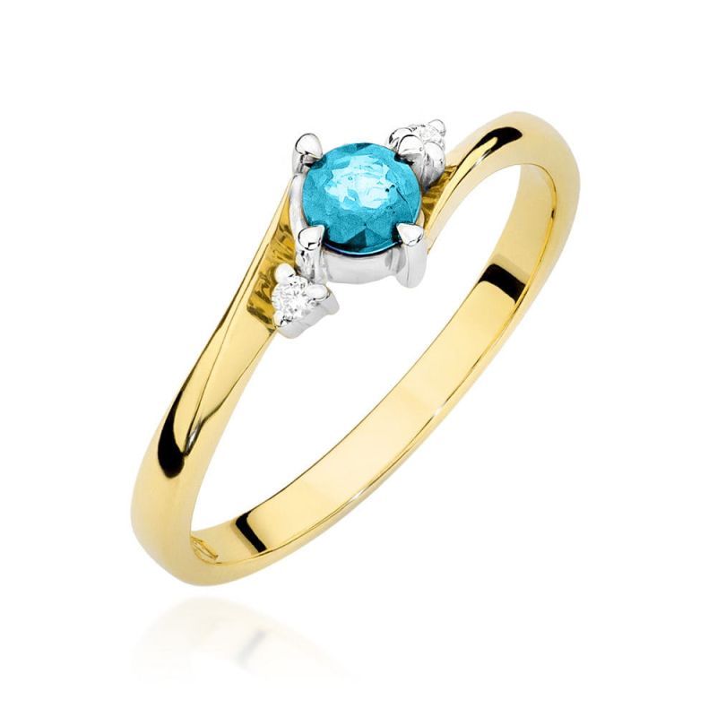 W346B Topaz prsteň 0,25ct žlté zlato Au 585/1000 2