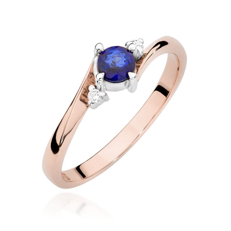 W346B Zafírový prsteň 0,30ct ružové zlato Au 585/1000 2