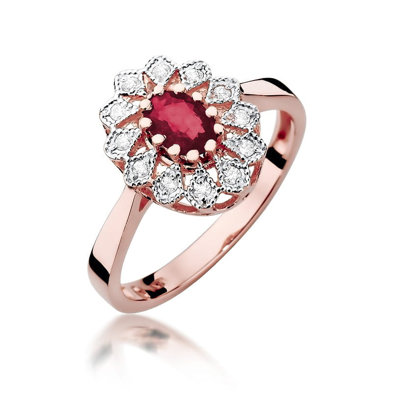 W354 Ruby prsteň 0.60ct ružové zlato Au 585/1000 2