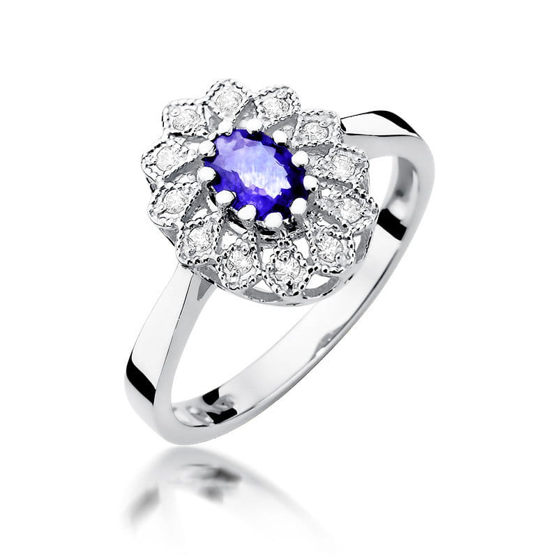 W354 Tanzanitový prsteň 0,40ct biele zlato Au 585/1000 2