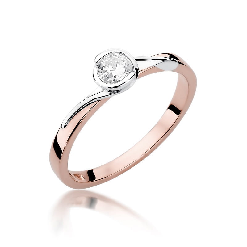 W357 Diamantový prsteň 0,25ct ružové zlato Au 585/1000 2