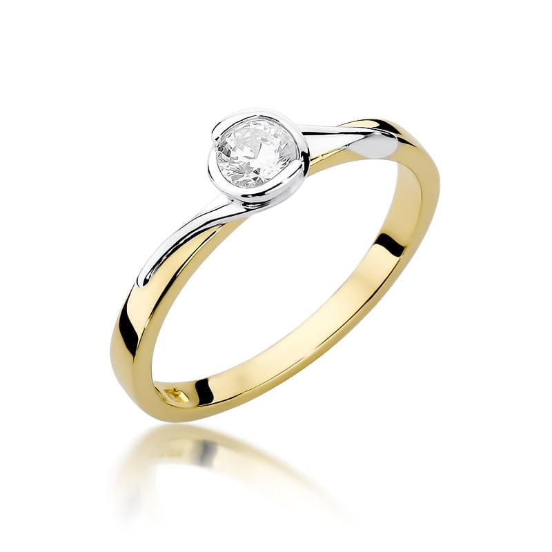W357 Diamantový prsteň 0,25ct žlté zlato Au 585/1000 2