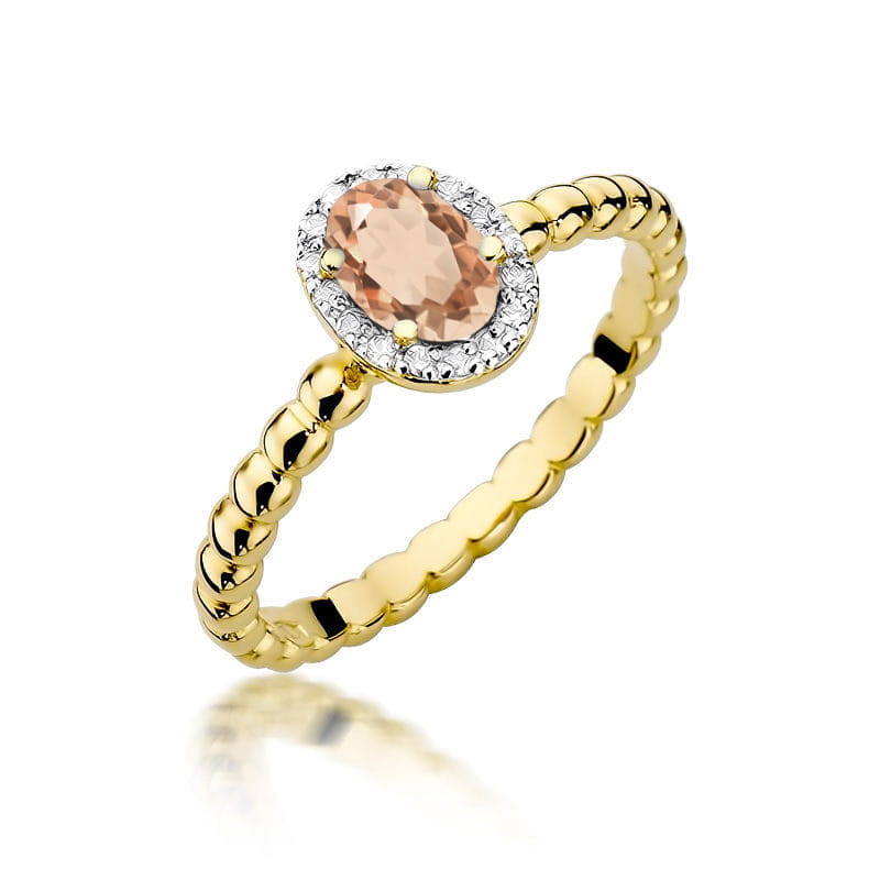 W359 Morganit prsteň 0,40ct žlté zlato Au 585/1000 2