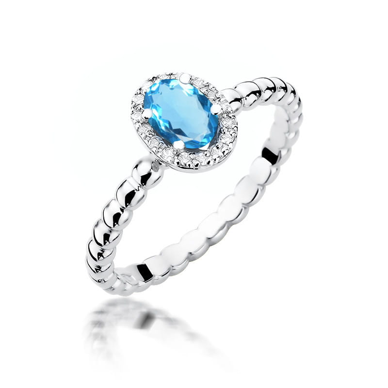 W359 Topaz prsteň 0,50ct biele zlato Au 585/1000 2