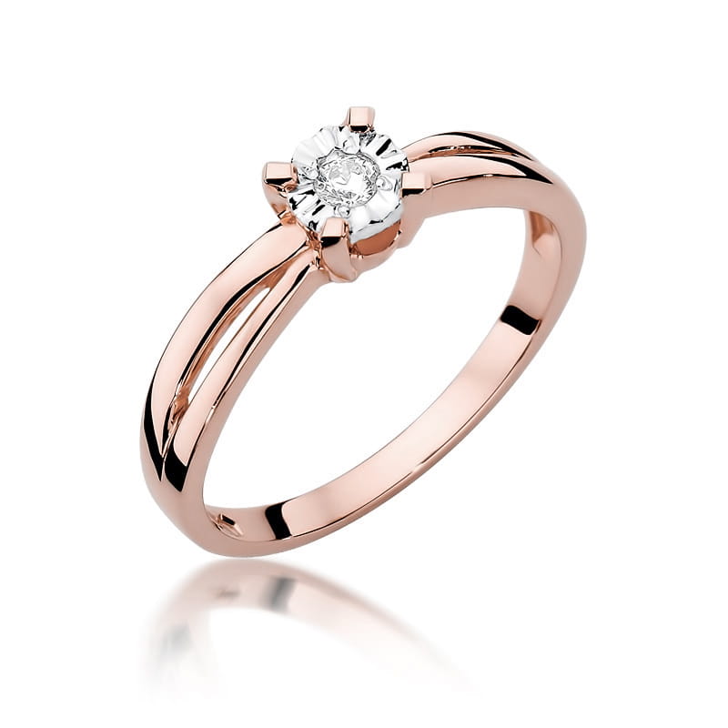 W360 Diamantový prsteň 0,08ct ružové zlato Au 585/1000 2