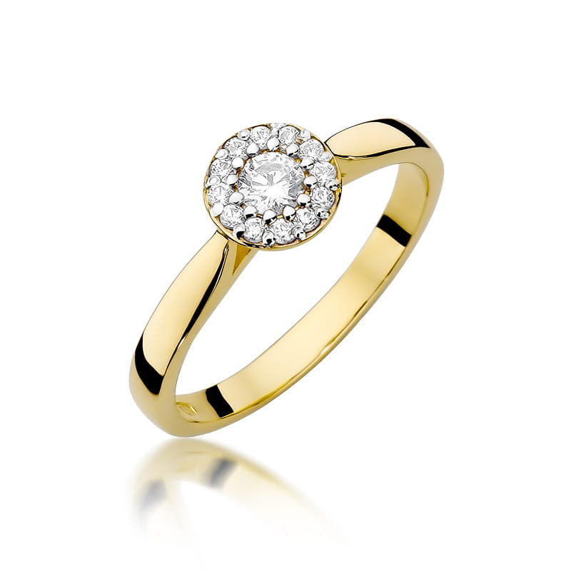 W362 Diamantový prsteň 0,12ct žlté zlato Au 585/1000 2