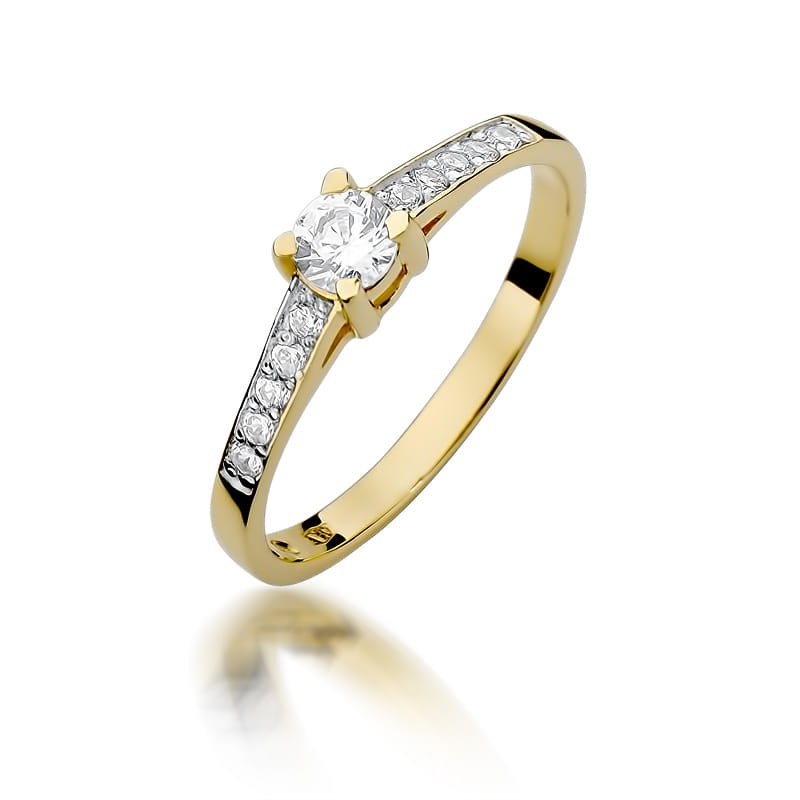 W364 Diamantový prsteň 0,30ct žlté zlato Au 585/1000 2