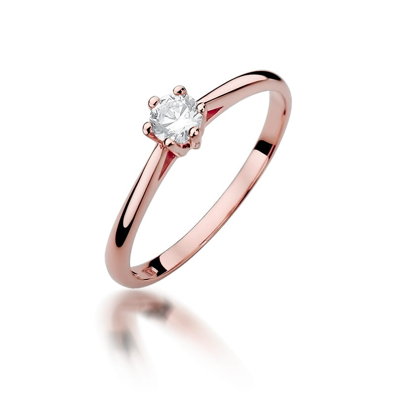 W365 Diamantový prsteň 0,15ct ružové zlato Au 585/1000 2