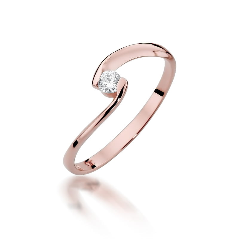 W366 Diamantový prsteň 0.09ct ružové zlato Au 585/1000 2