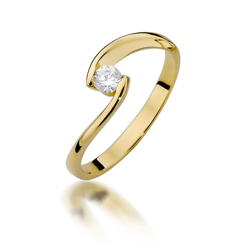 W366 Diamantový prsteň 0,15ct žlté zlato Au 585/1000 2