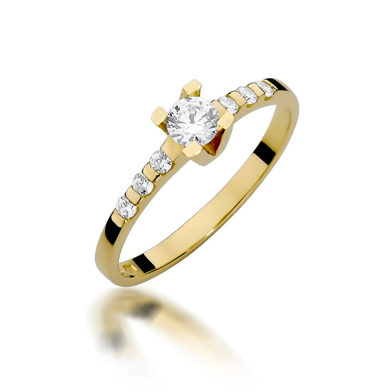 W368 Diamantový prsteň 0,25ct žlté zlato Au 585/1000 2