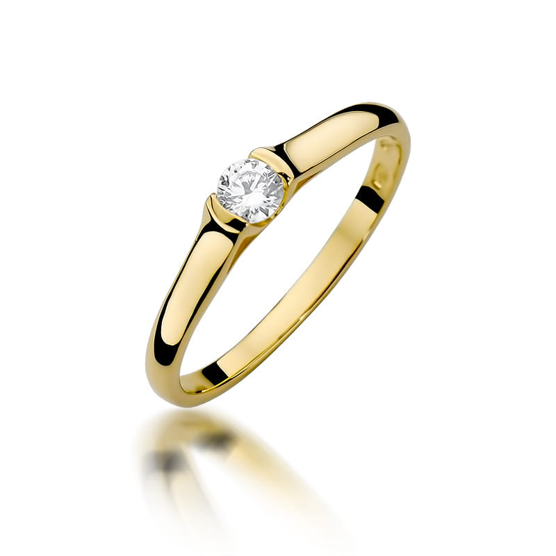 W369 Diamantový prsteň 0,15ct žlté zlato Au 585/1000 2