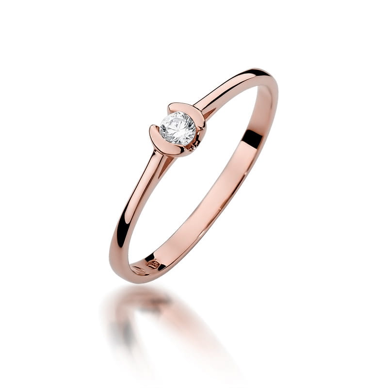 W370 Diamantový prsteň 0,09ct ružové zlato Au 585/1000 2