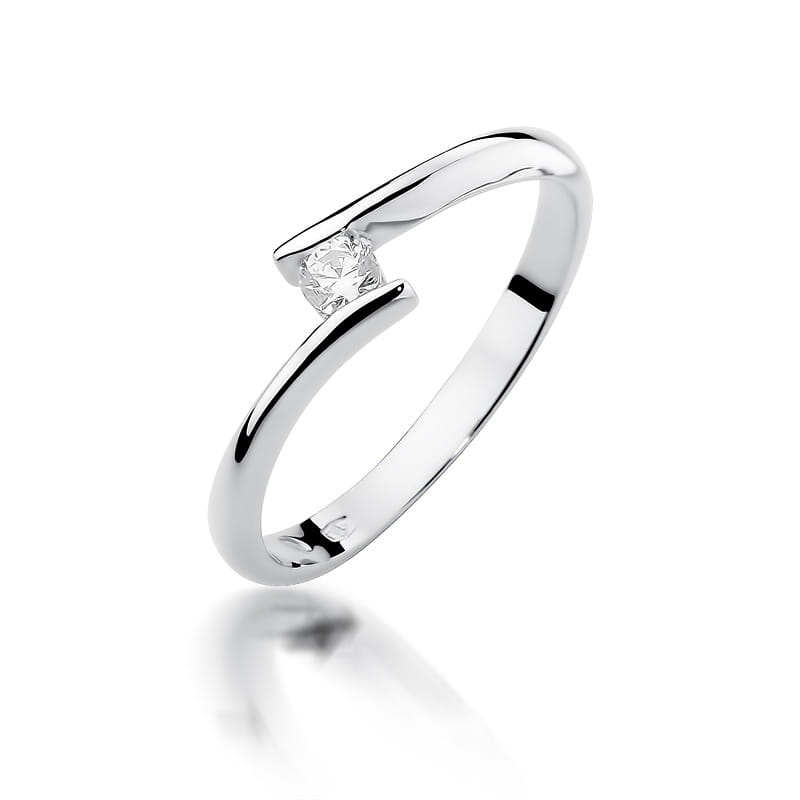 W371 Diamantový prsteň 0,09ct biele zlato Au 585/1000 2