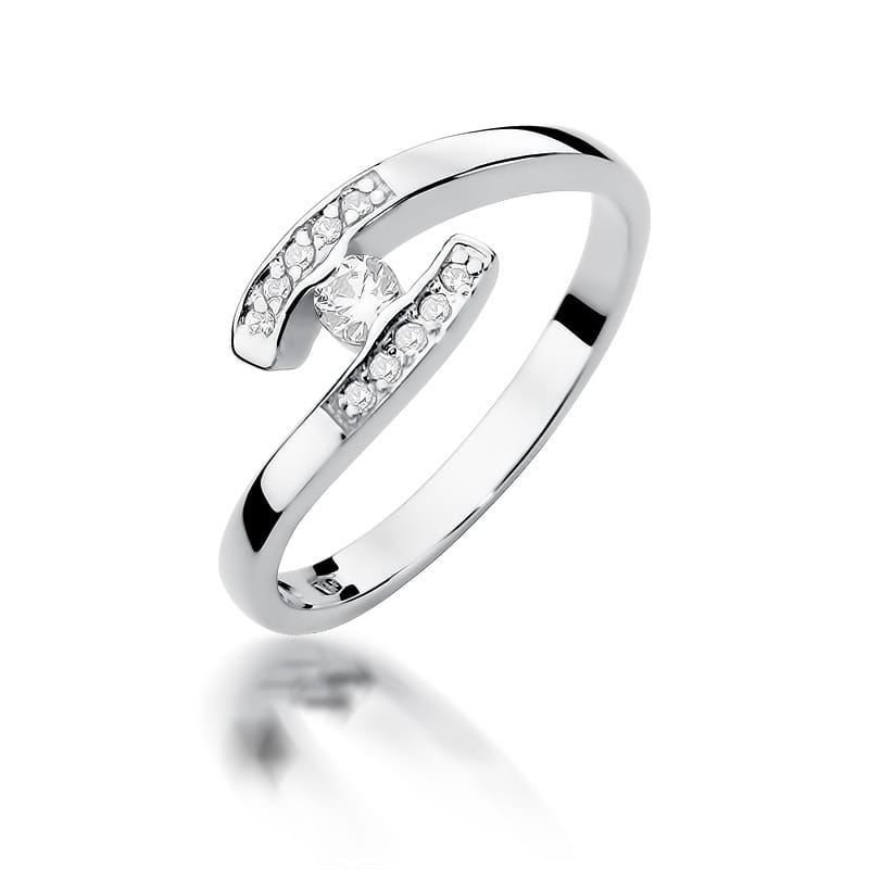 W372 Diamantový prsteň 0,10ct biele zlato Au 585/1000 2