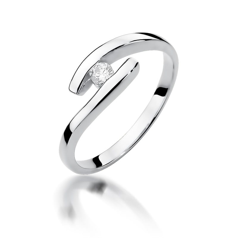 W373 Diamantový prsteň 0,09ct biele zlato Au 585/1000 2