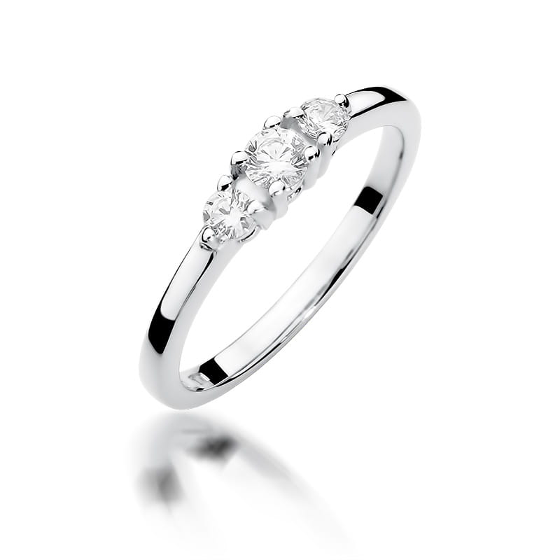 W377 Diamantový prsteň 0,15ct biele zlato Au 585/1000 2