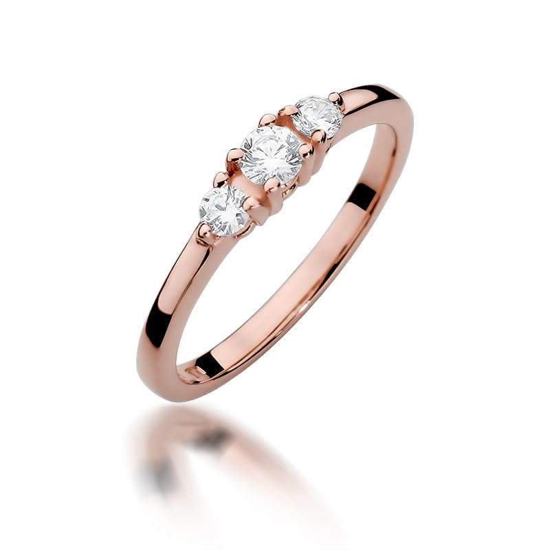 W377 Diamantový prsteň 0,15ct ružové zlato Au 585/1000 2