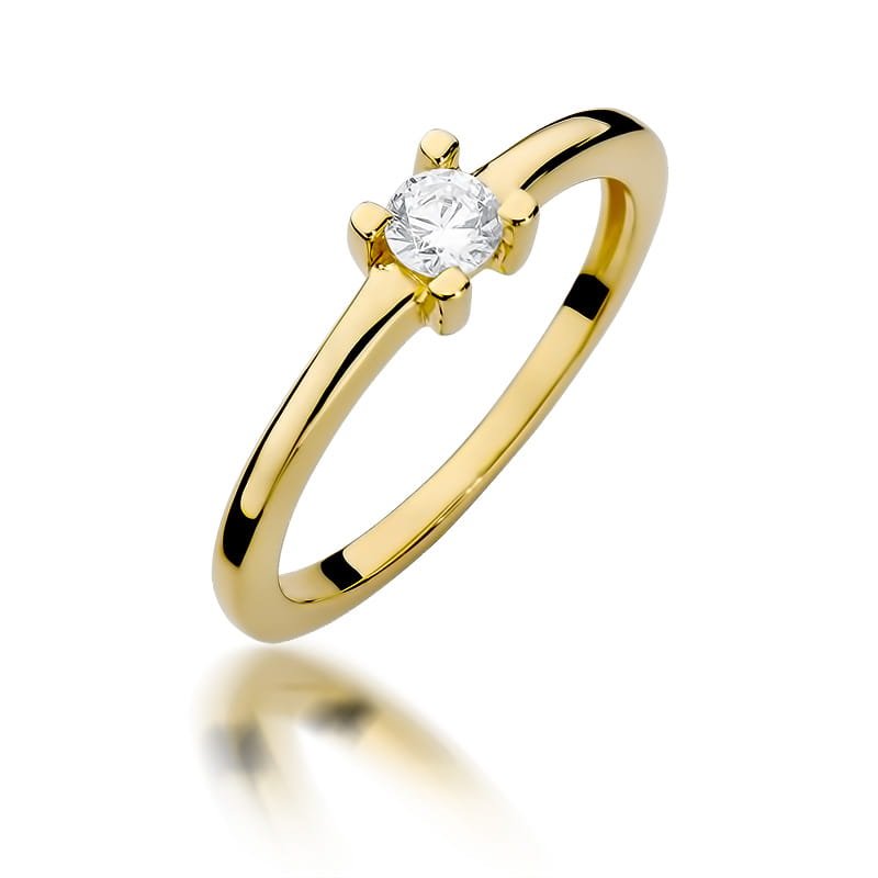 W379 Diamantový prsteň 0,23ct žlté zlato Au 585/1000 2