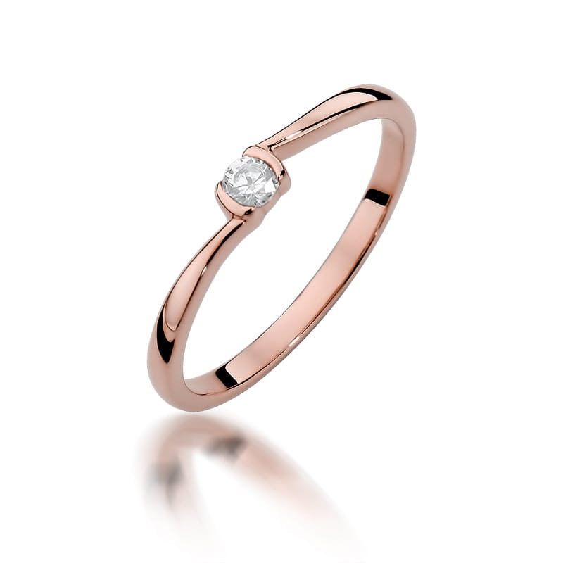 W380 Diamantový prsteň 0.09ct ružové zlato Au 585/1000 2