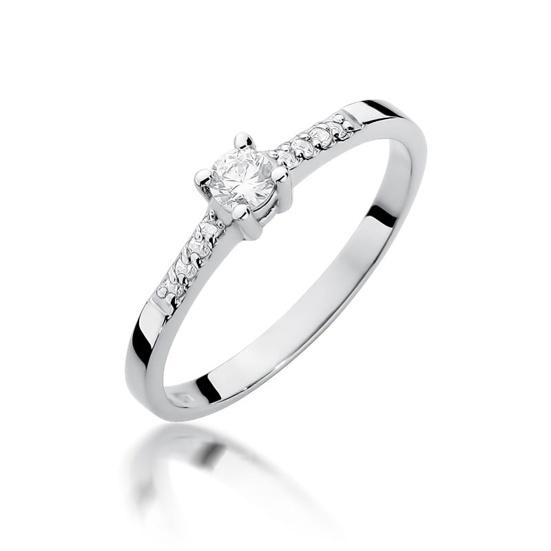 W382 Diamantový prsteň 0,15ct biele zlato Au 585/1000 2