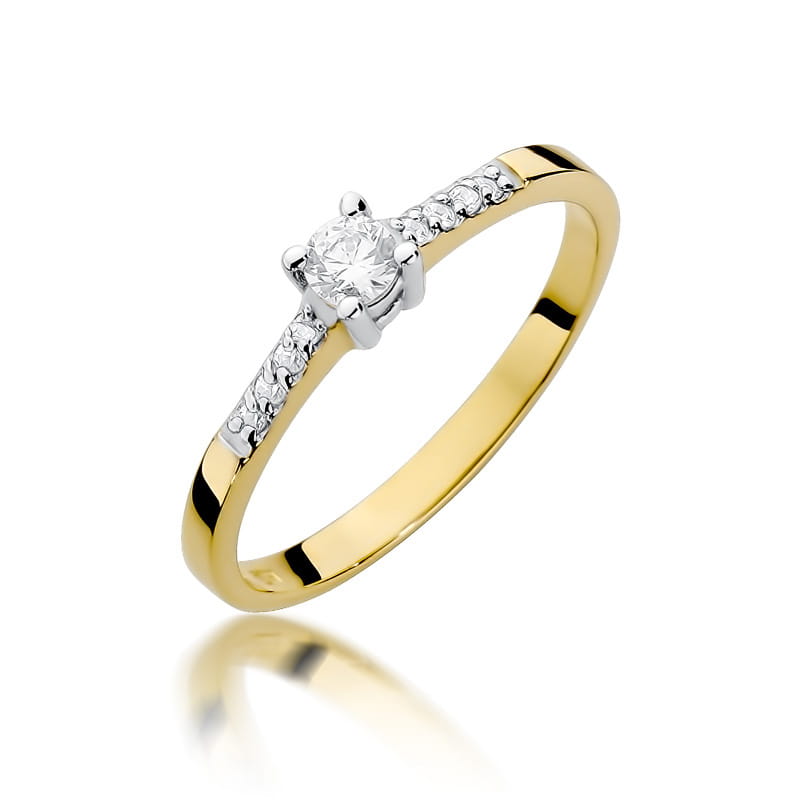 W382 Diamantový prsteň 0,15ct žlté zlato Au 585/1000 2