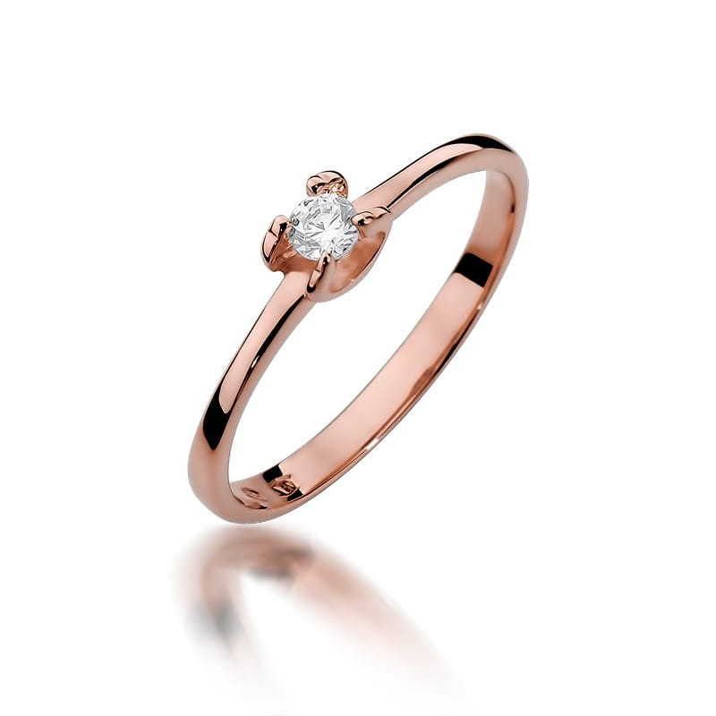 W386 Diamantový prsteň 0.09ct ružové zlato Au 585/1000 2