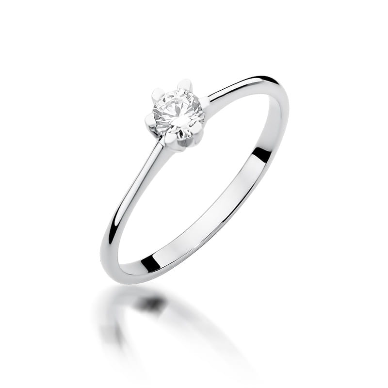 W387 Diamantový prsteň 0,23ct biele zlato Au 585/1000 2